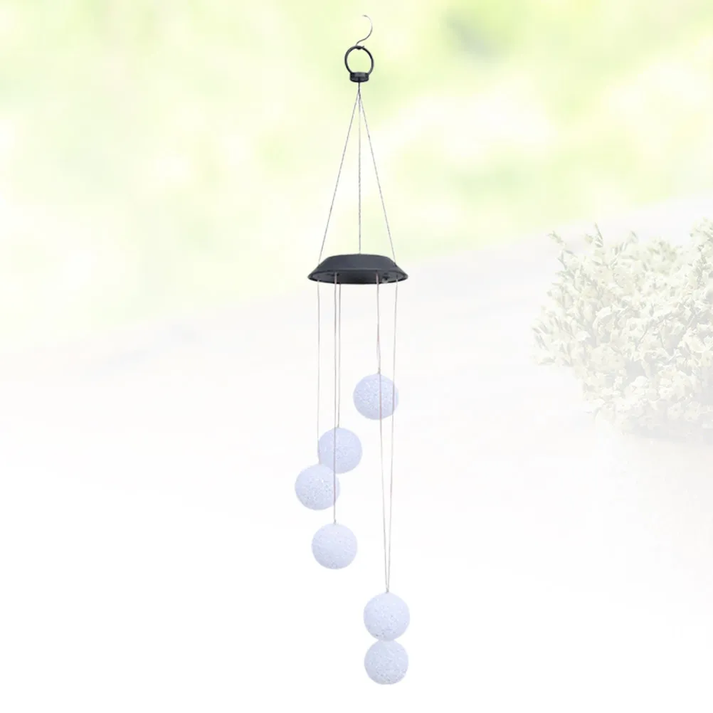 Solar Wind Chime Light Vivid Ball Design Auto Sensor Glow Warm White Soft Light for Garden Fence Yard Roof Bedroom Patio Solar