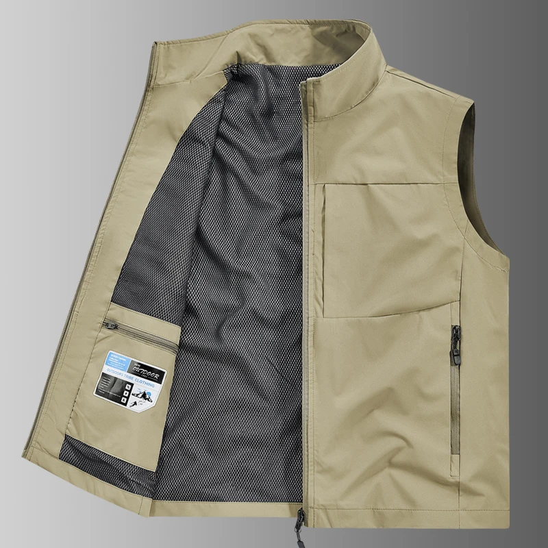 New Men's Outdoor High-quality Hiking Camping Sports Windproof Breathable Vest Comfortable and Multifunctional Sleeveless Vest
