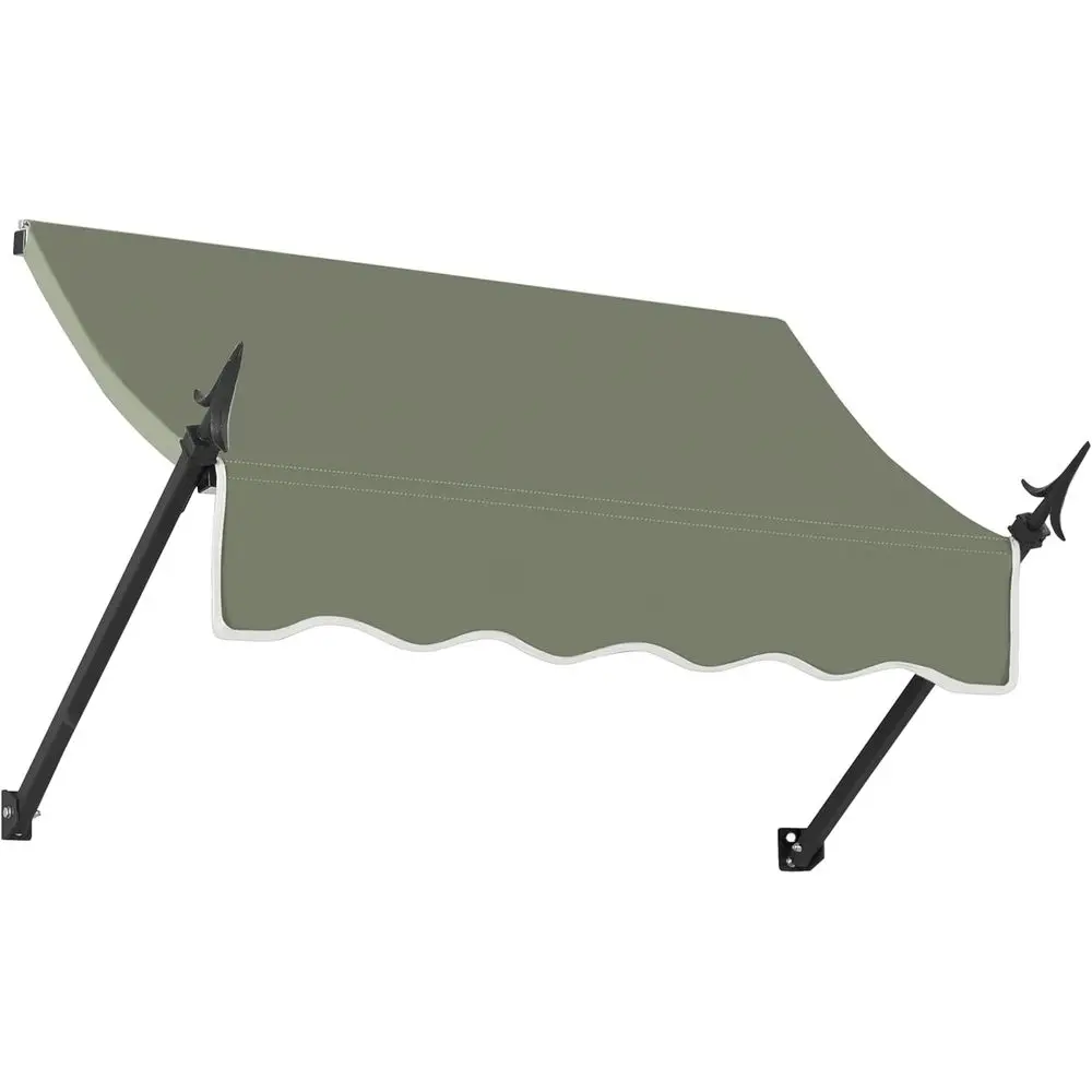 

3' New Orleans (40.5"-36"-24") ixed Awning with Spear Arms, Sage