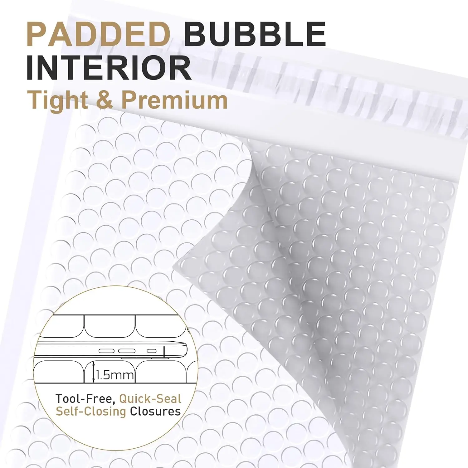 Multi‑color Bubble Shipping Envelopes 100 Pack, Self Seal Padded Mailers, Lightweight Packaging Pouches for Daily Mailing