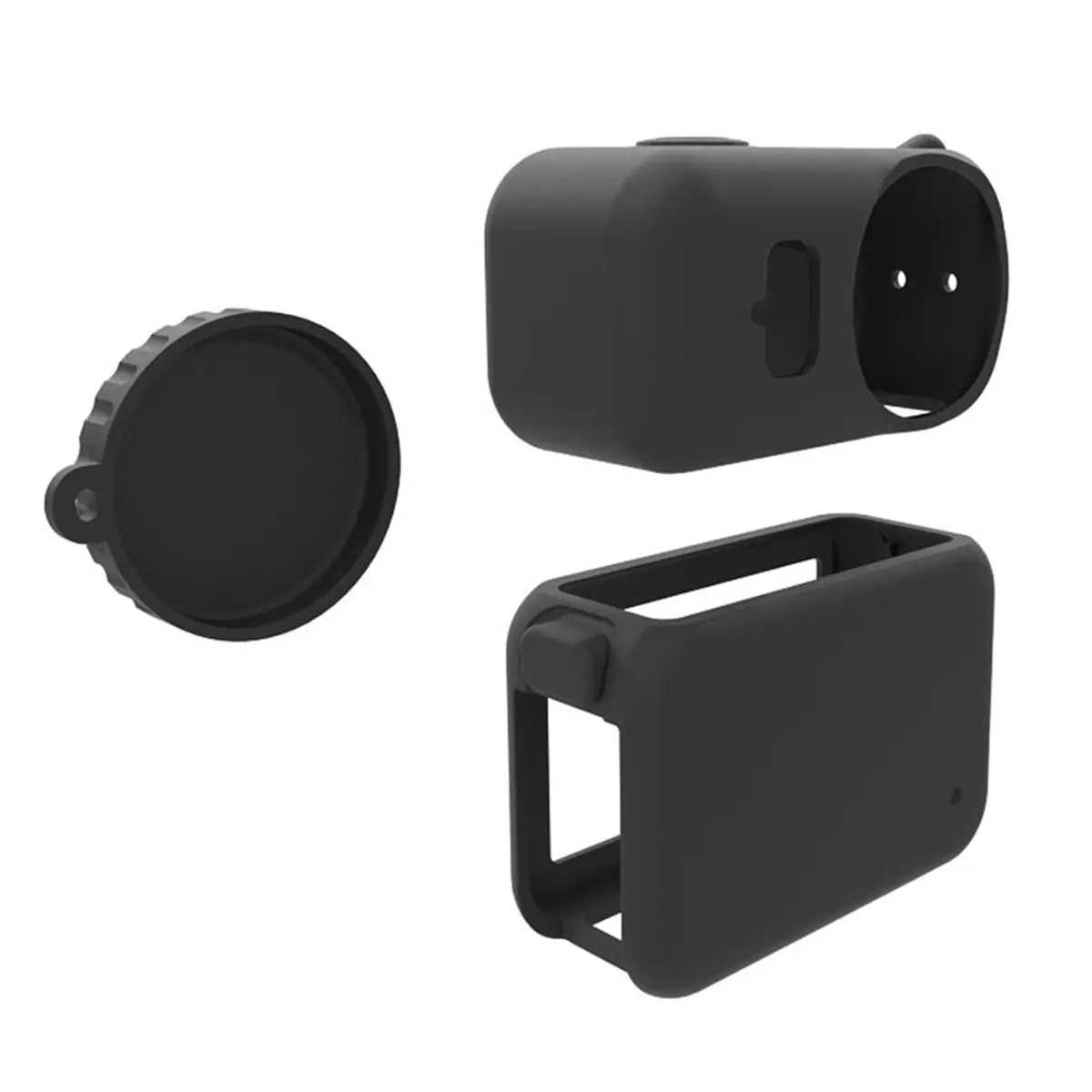 Punctual- Silicone Case for DJl Osmo Nano with Lens Cap Dirt-Proof Protective Case for DJl Osmo Nano Action Camera Black