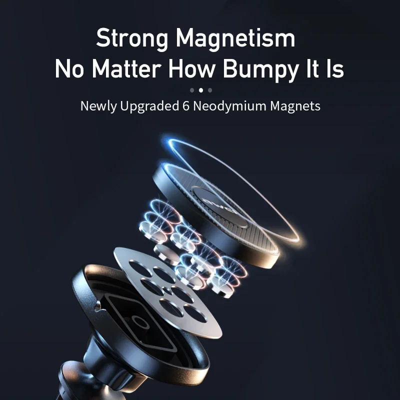 Awei X21 حامل هاتف السيارة المغناطيسي حامل 360 درجة خلية الهاتف المحمول تنفيس الهواء المغناطيس جبل مشبك السيارة دعم آيفون/شاومي