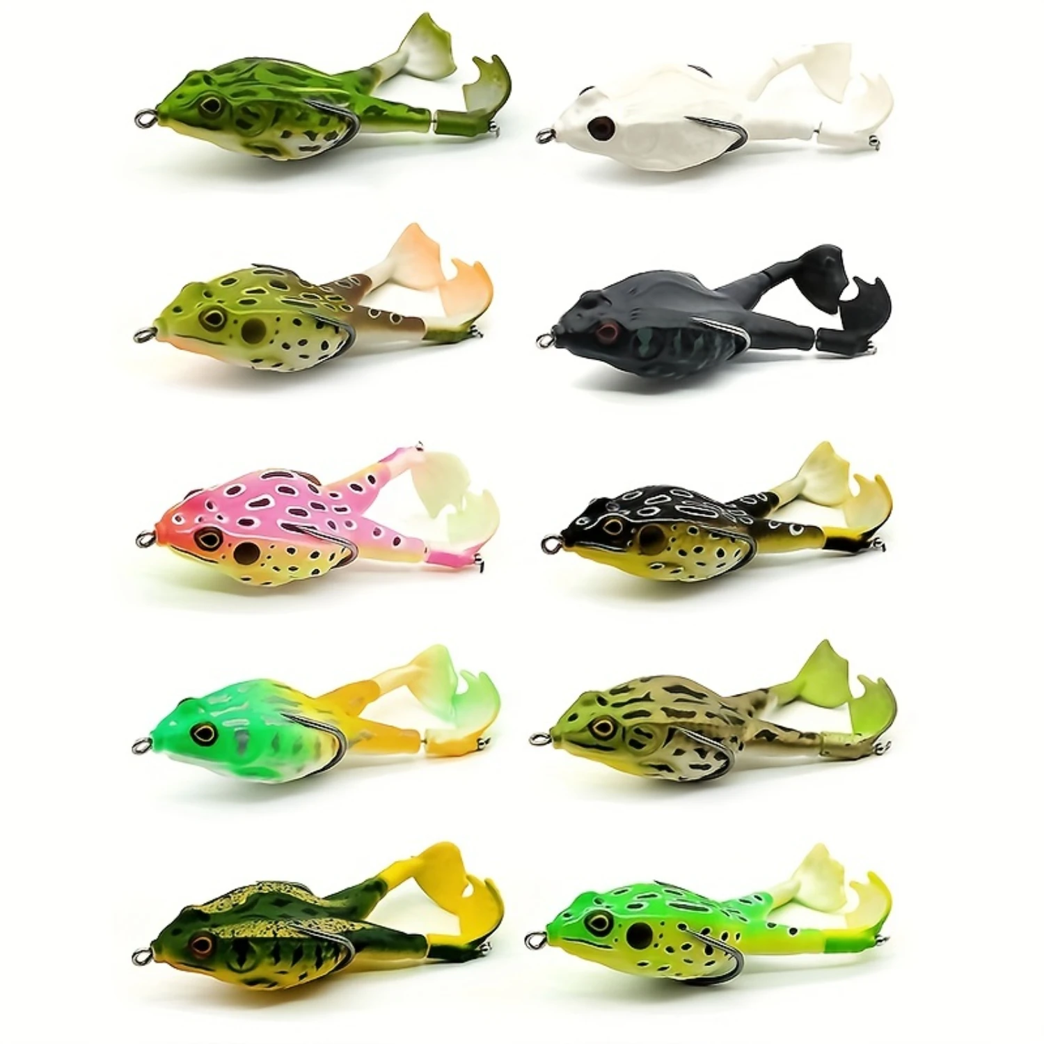 

10pcs Propeller Frog Lure Soft Bait Swimbait for Freshwater & Saltwater Fishing