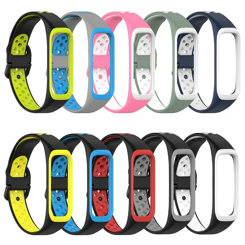 Accessories Double Color Wristband Silicone Strap Bracelet Replacement For Samsung Galaxy Fit 2 SM-R220