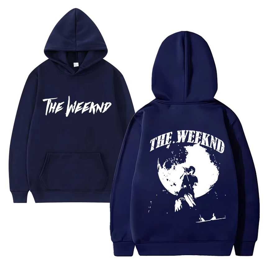 Spersonalizowana bluza z kapturem z nadrukiem muzyki The Weeknd Moonlight 2024, unisex, w stylu casual, czarna bluza, mężczyźni, kobiety, polarowe swetry z długim rękawem