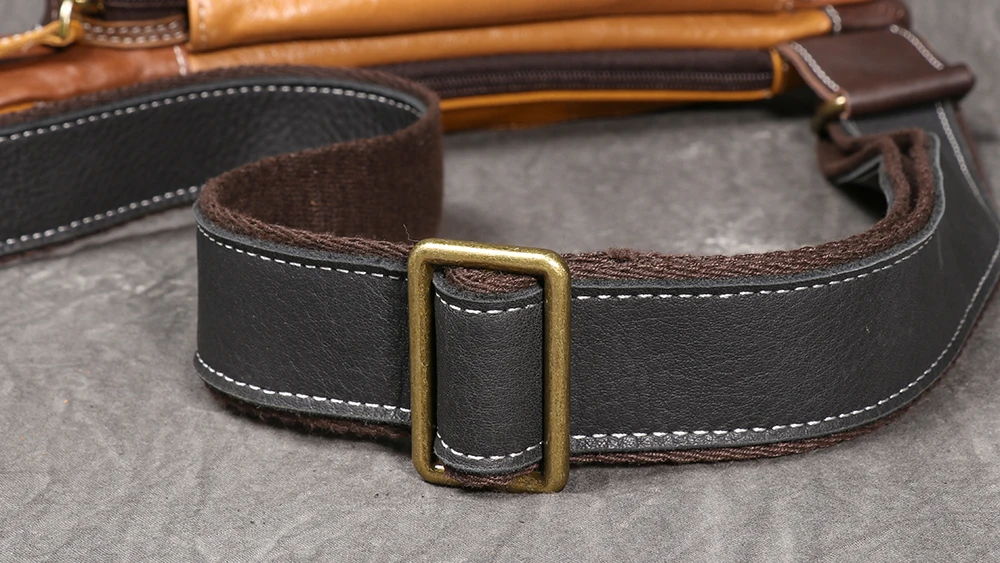LUOKIR Herren-Brusttasche aus echtem Leder, lässiger Rucksack aus Rindsleder der Oberschicht, stilvolle, trendige Schulter-Crossbody-Tasche – Detail 18