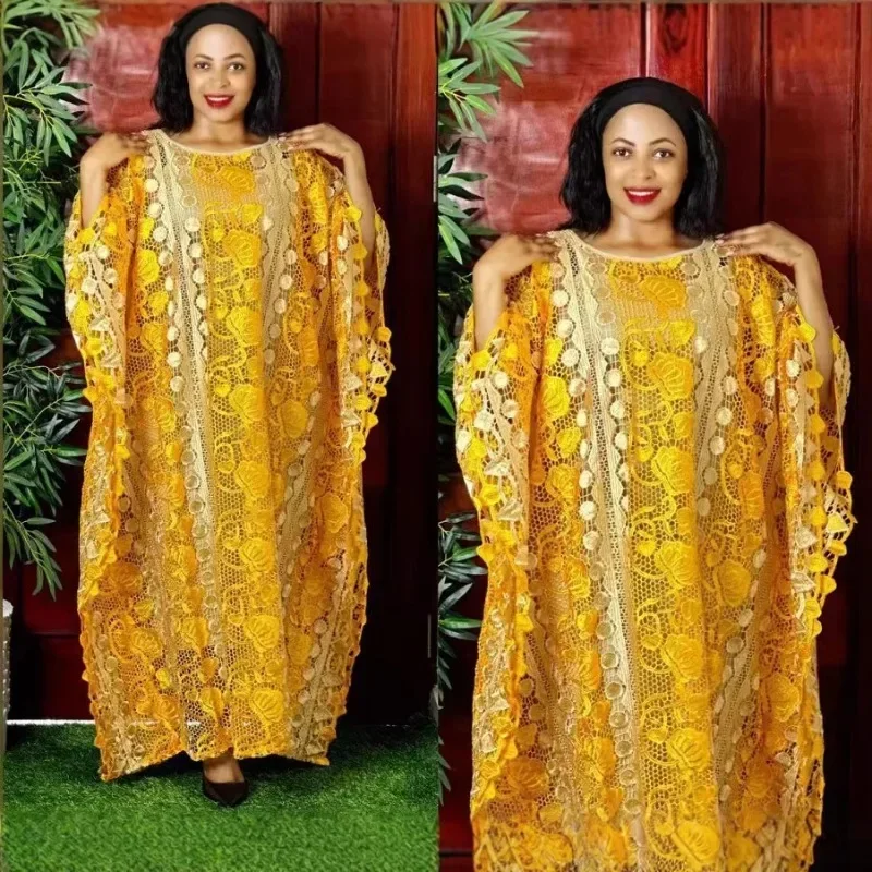 2025 African Dresses for Women Traditional Africa Clothing Dashiki Ankara Lace Gown Abayas Robe Muslim Kaftan Maxi Long Dress