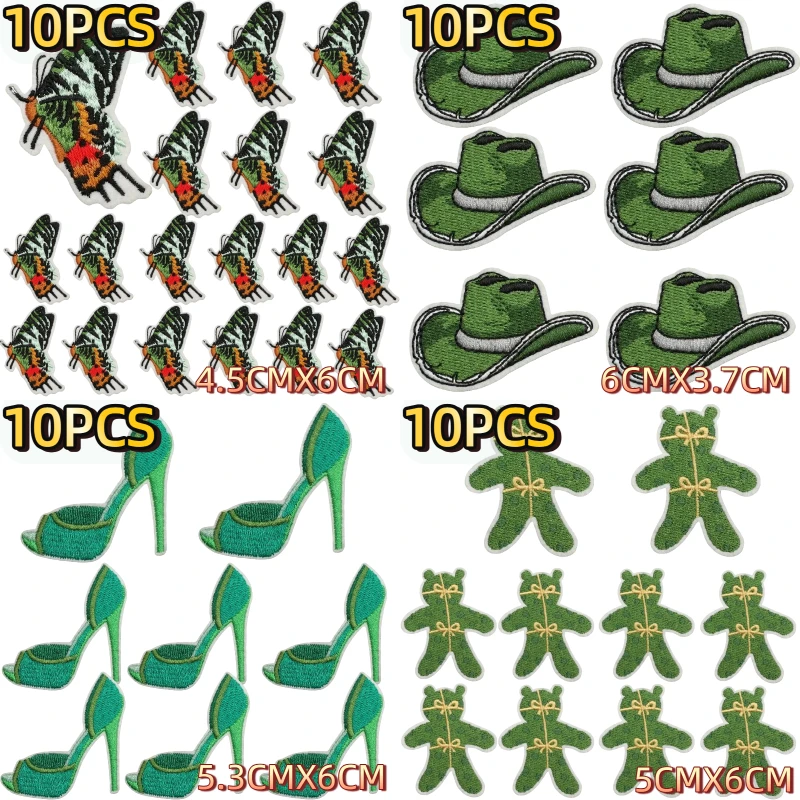 

10/12 шт., тканевая наклейка с зеленым цветком и феей, наклейка с нашивкой в виде эльфа и кота, мультяшная ностальгическая камера, стрекоза, глава для мальчика