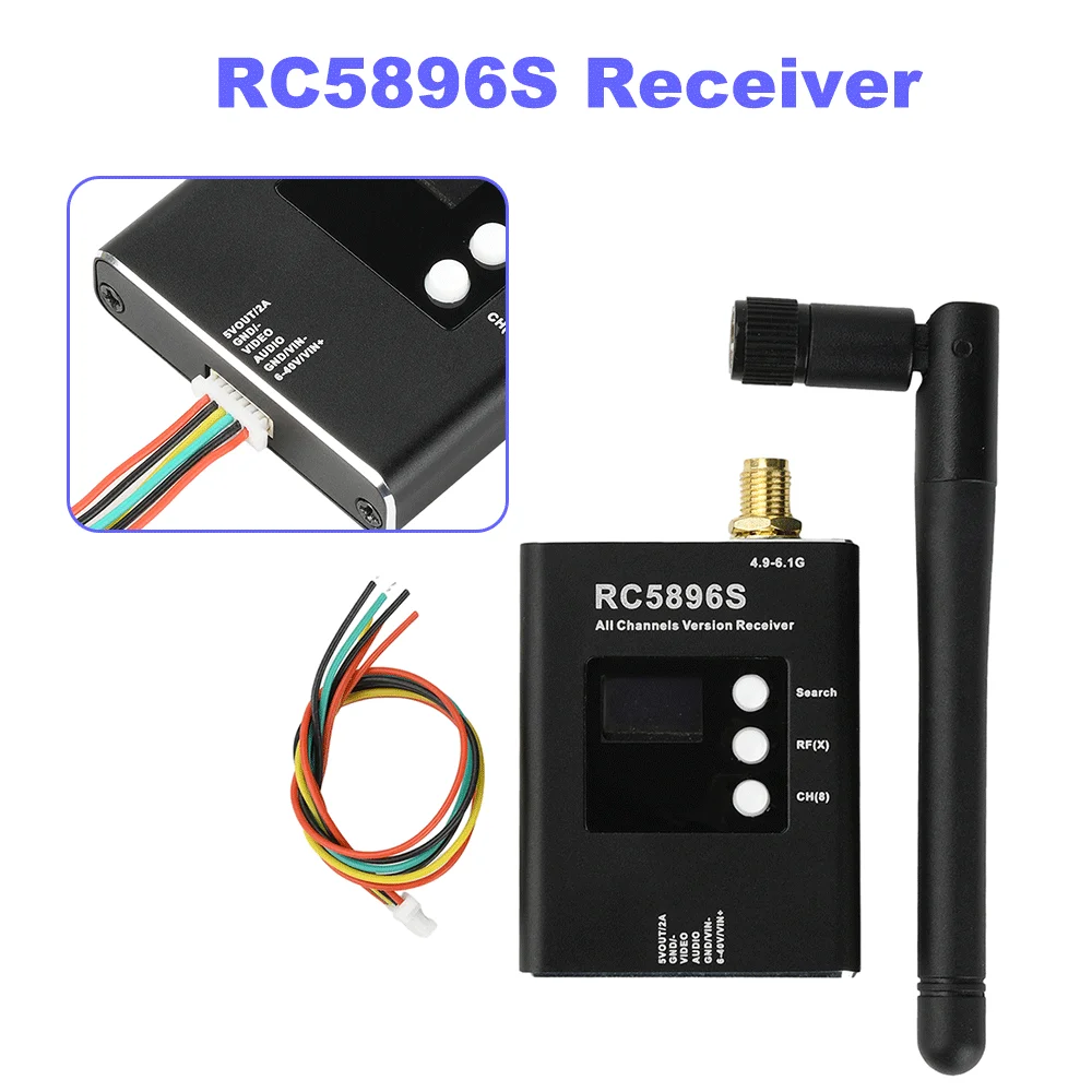 RC5896S Receiver 4.9-6.1Ghz Video Receiver Compatible with 5.8G Image Transmission 96 Frequency Point High Sensitivity