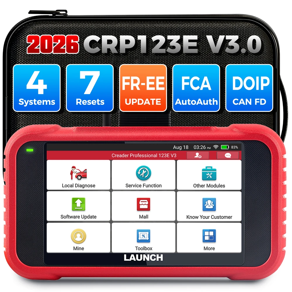 Outils de diagnostic auto LAUNCH X431 CRP123E V3.0 CRP123I V3.0, lecteur de codes OBD OBD2, scanner ENG ABS SRS AT, outil de diagnostic automatique, 7 fonctions de réinitialisation