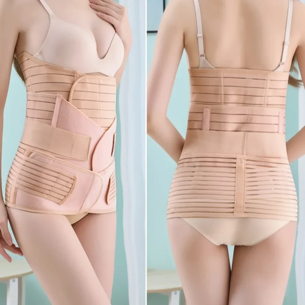 3 pçs respirável pós-parto cinto de barriga pós-parto espartilho pós-parto faixa de barriga shapewear puerperal banda de retenção pélvica