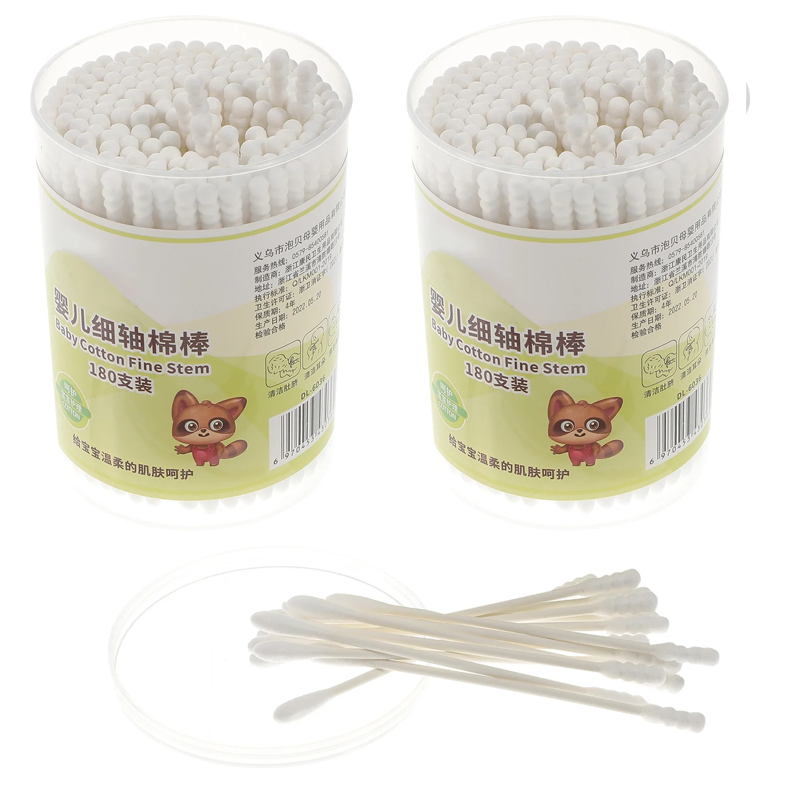 360 قطعة مسحات القطن الطفل سلامة مزدوجة رئيس نصائح لينة لحديثي الولادة الأذن الأنف العين تنظيف الرعاية مسحات الطفل #4