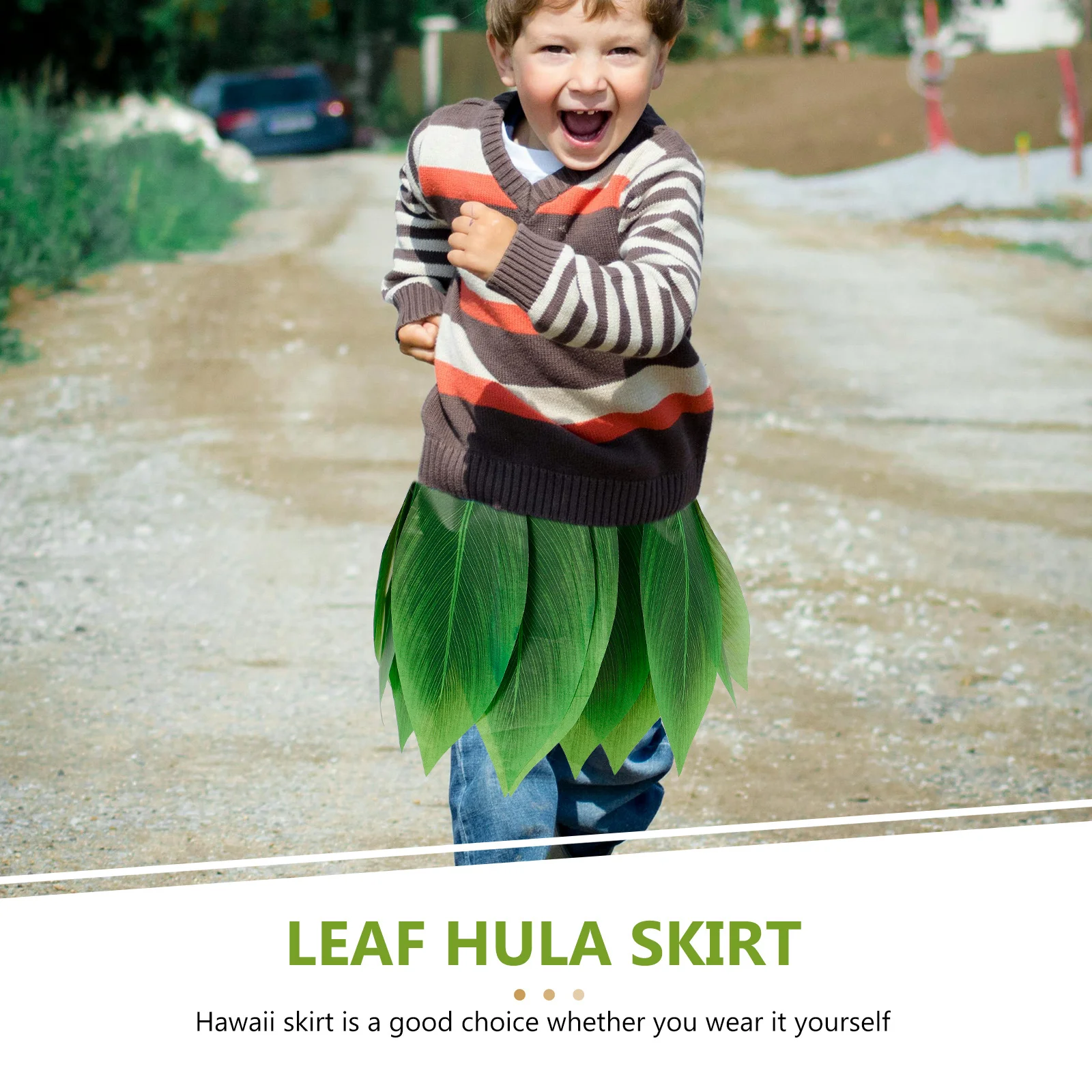 

Grass Skirt Polyester Hula Leaf Elastic Band Hawaii Party Costume For Luau Festival Dance Performance Stage Costume