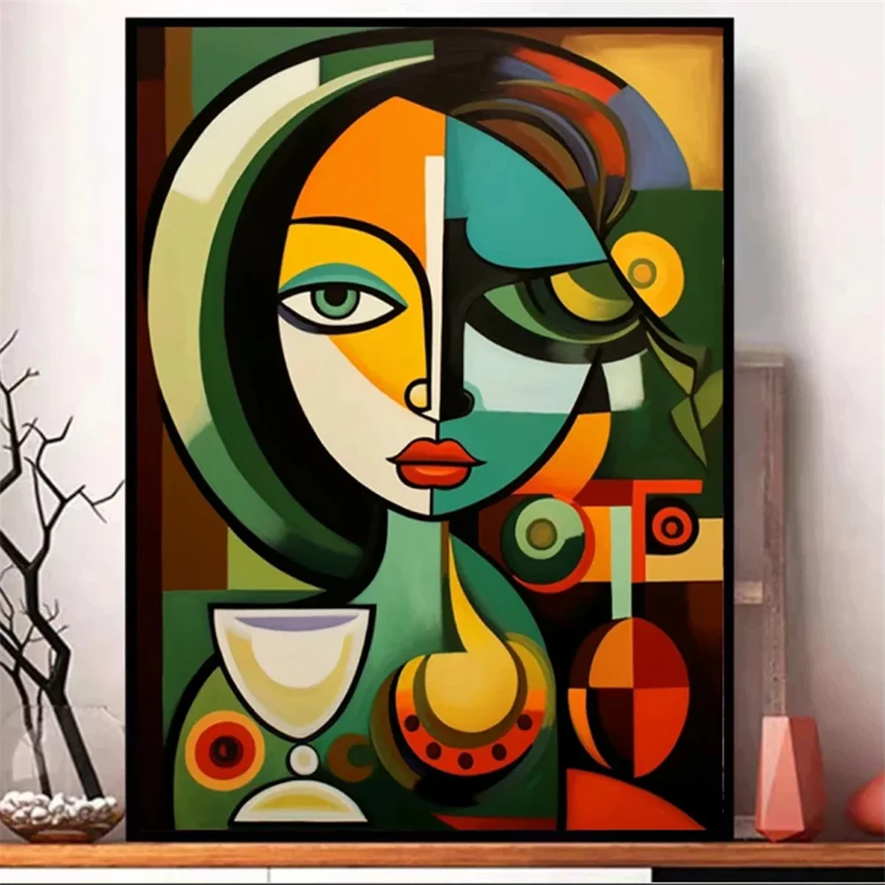 Artist Pablo Picasso Classic Art Canvas Paintings Prints Poster Cubist Style Abstract Character Wall Art Painting for Home Decor