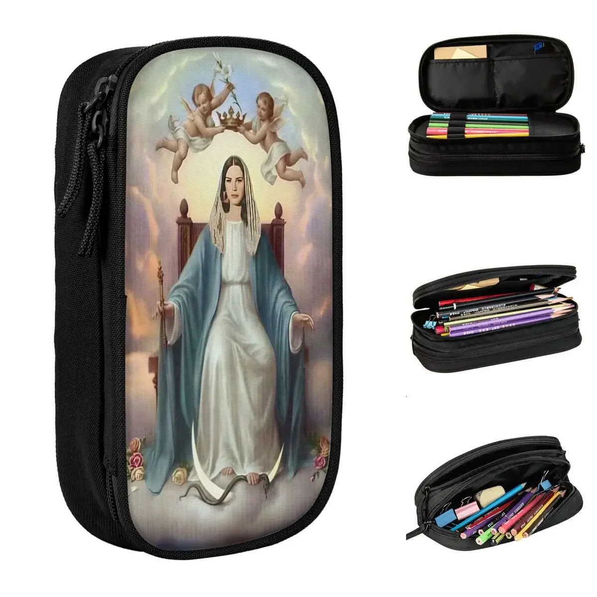 

Our Mother Lana Del Rey Pencil Cases Fashion Vintage Angel Pen Holder Bags for Student Storage School Supplies Gift Pencilcases