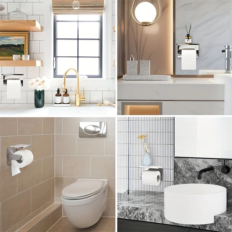 Toilet paper holder with a frame, bathroom tissue storage rack, wall-mounted tissue container,bathroom accessories