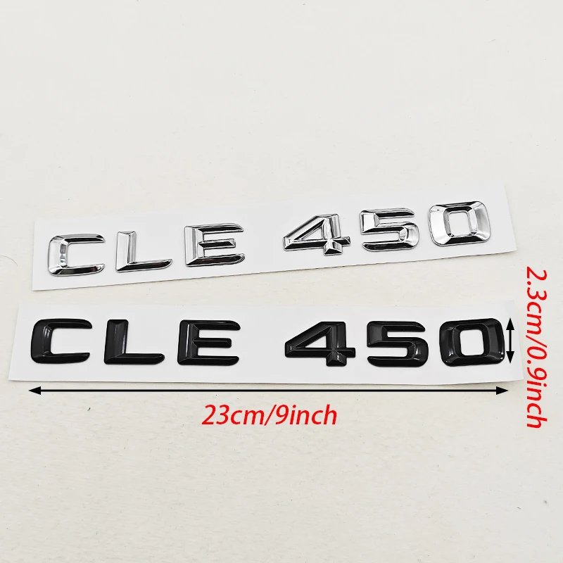 

3D ABS Car Letters Logo Emblem Badge Sticker for Mercedes Benz CLE300 CLE450 Rear Trunk Auto Model Accessories