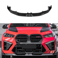 F96 Front Bumper Lip Crack SQ Style Dry Carbon Fiber Front Lip 3PCS Fits BMW X6M F96 LCI 2024 +