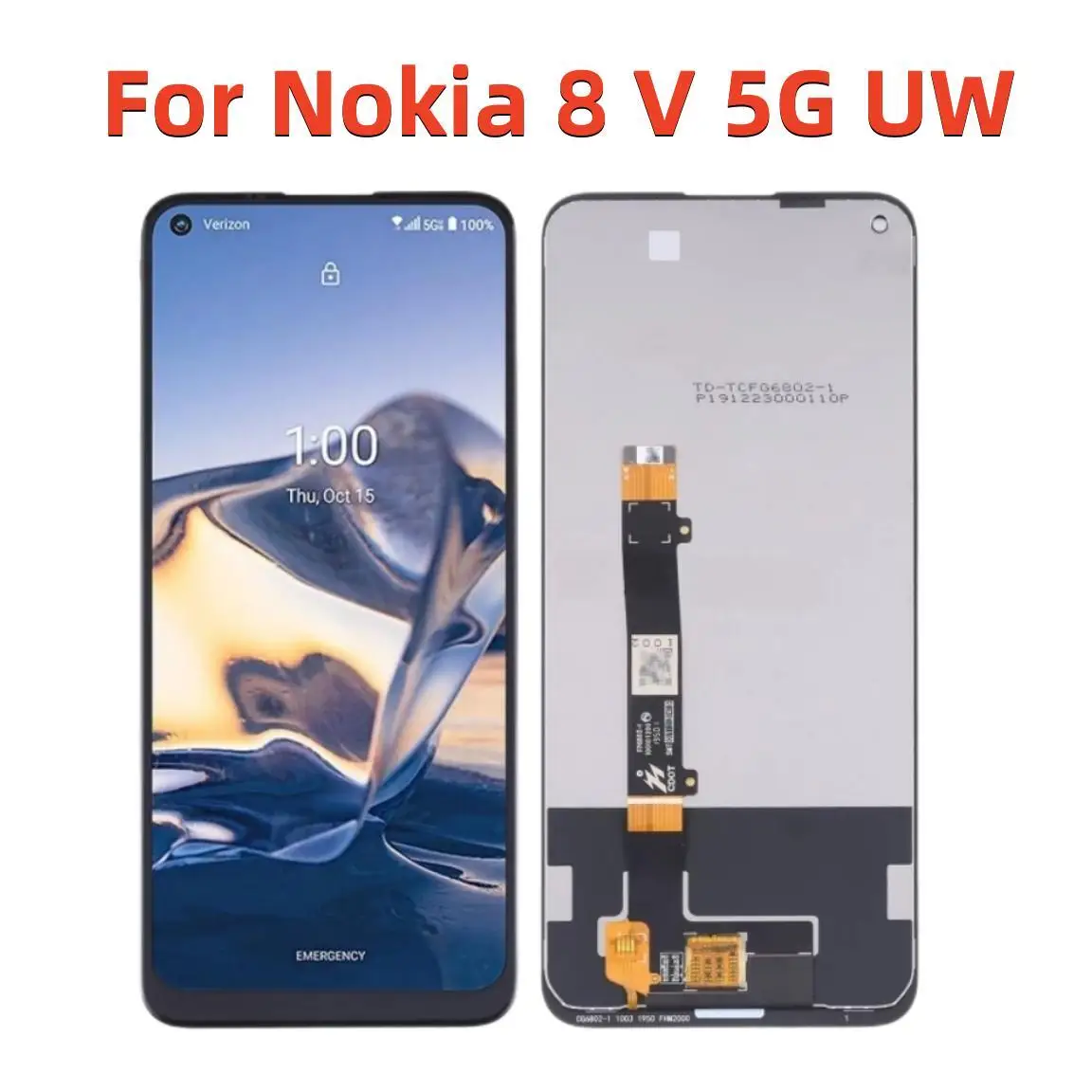 

6.81" Original For Nokia 8 V 5G UW LCD Display Touch Screen Digitizer Assembly For Nokia 8v Screen Replacement Repair Parts