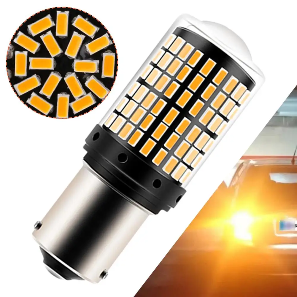 1pc Auto BAU15S 7507 Turn Signal Light PY21W 5009 No 144SMD Error Signal Led 12V Blinker - Bulb 24V Turn Bulb Amber 18W P1Q1