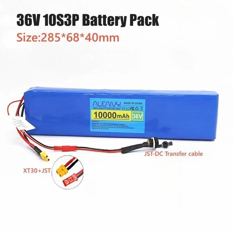 

NEW 36V 10Ah 18650 Lithium Battery Pack 10S3P | 250W-600W for Xiaomi Essential Scooter + 42V Charger (xt30 jst plug)