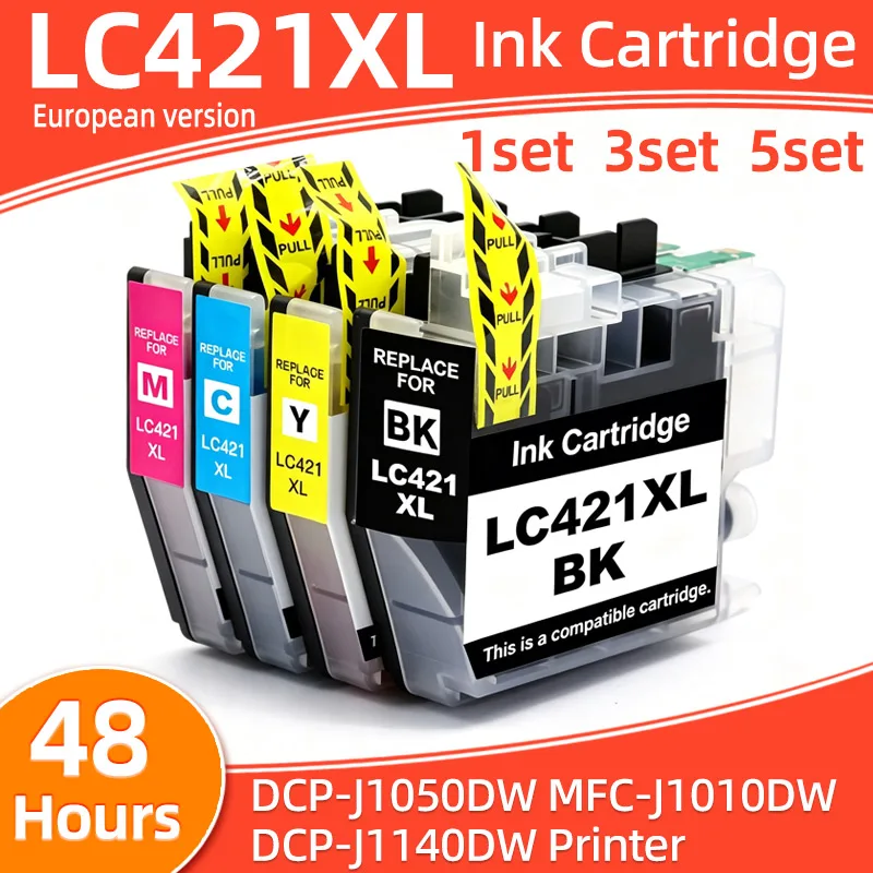 European High capacity LC421XL LC421 421XL Compatible Ink Cartridge For Brother DCP-J1050DW MFC-J1010DW DCP-J1140DW printer
