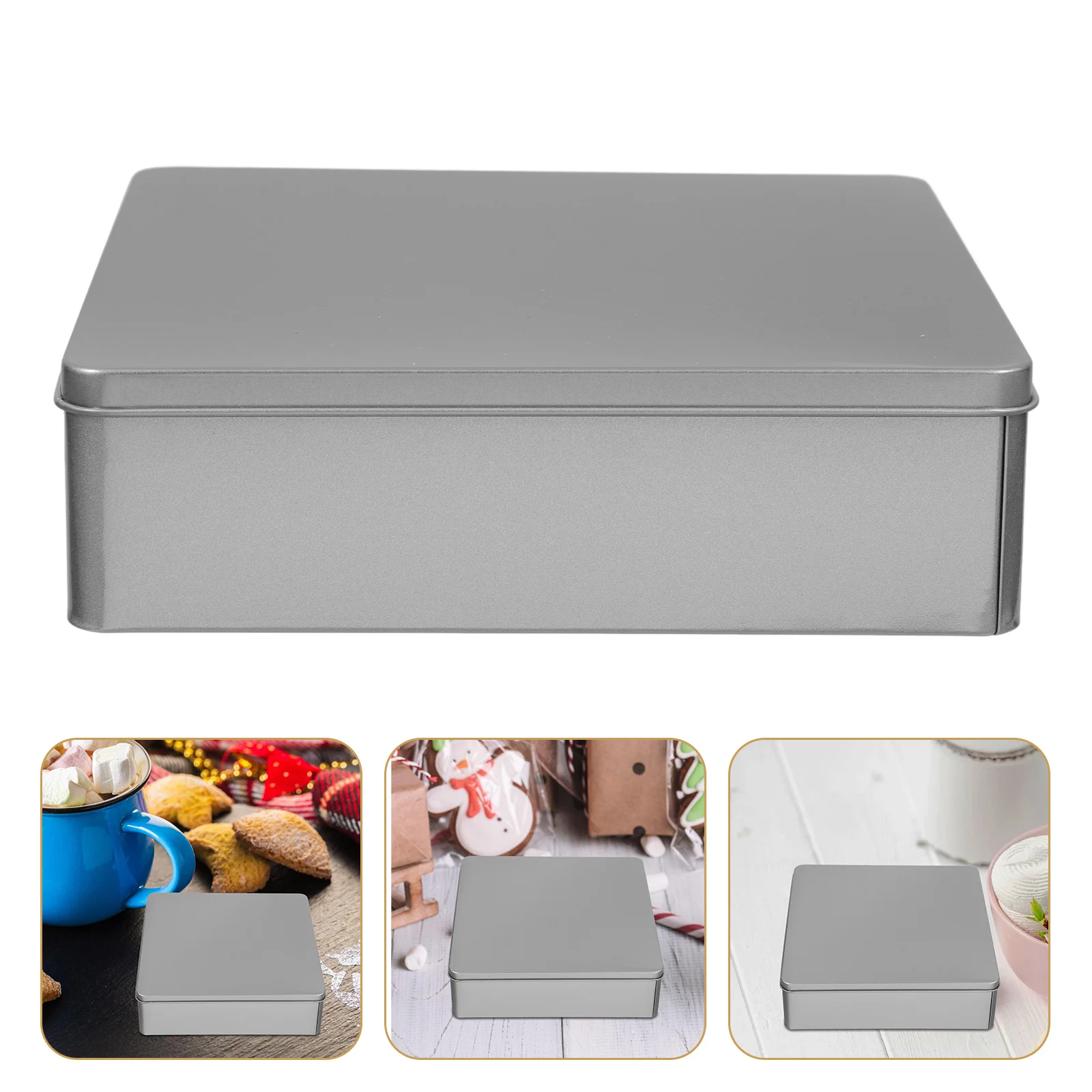 

Candy Container Iron Storage Box Gift Boxes Cookie Tins Tea Wedding Silver