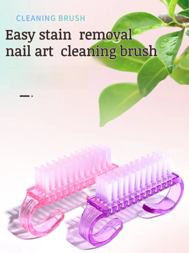 Nail Art Brush Translucent Cleaning Brush with Soft Bristles