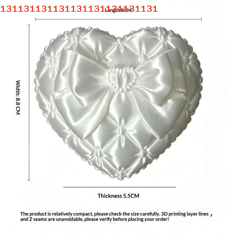1Pc Silk Heart Shaped Jewelry Box with Bowknot Romantic Trinket Storage Organizer Perfect Valentine's Day Gift for Lover