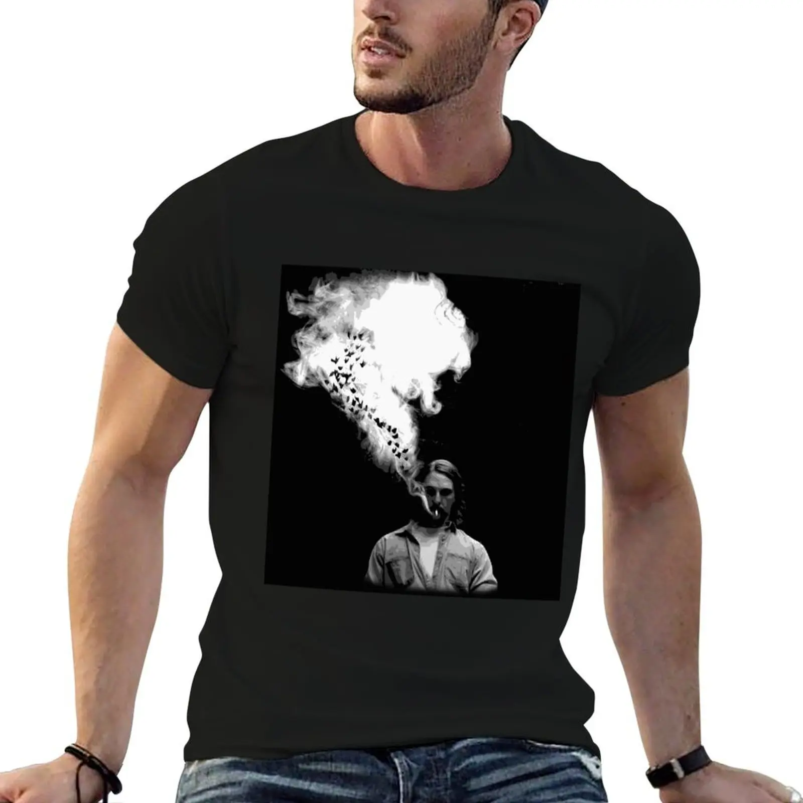 

T-Shirt shirt t man Cohle anime Smoking True a tshirt from Rustin Cigarette Detective cotton