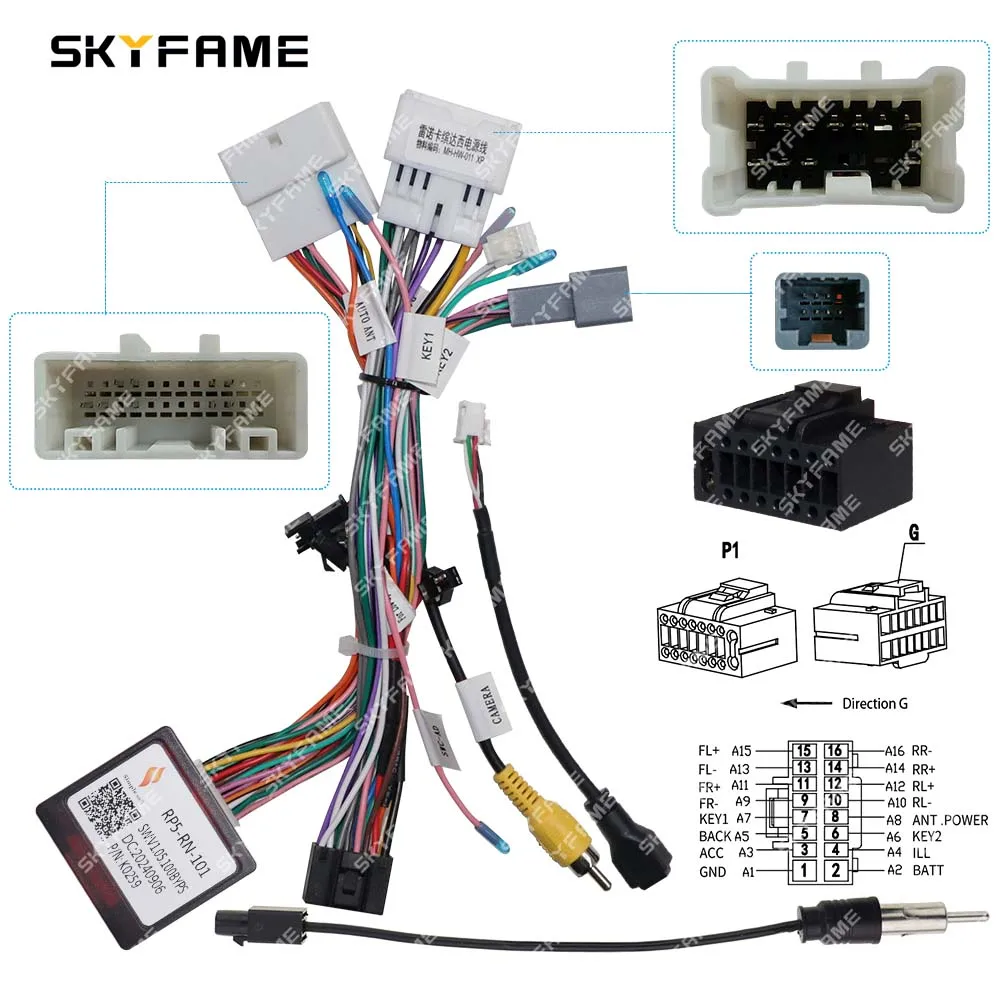 SKYFAME سيارة 16pin الأسلاك تسخير محول Canbus صندوق فك أندرويد راديو كابل الطاقة لرينو كابتور كليو دوكر سامسونج QM3