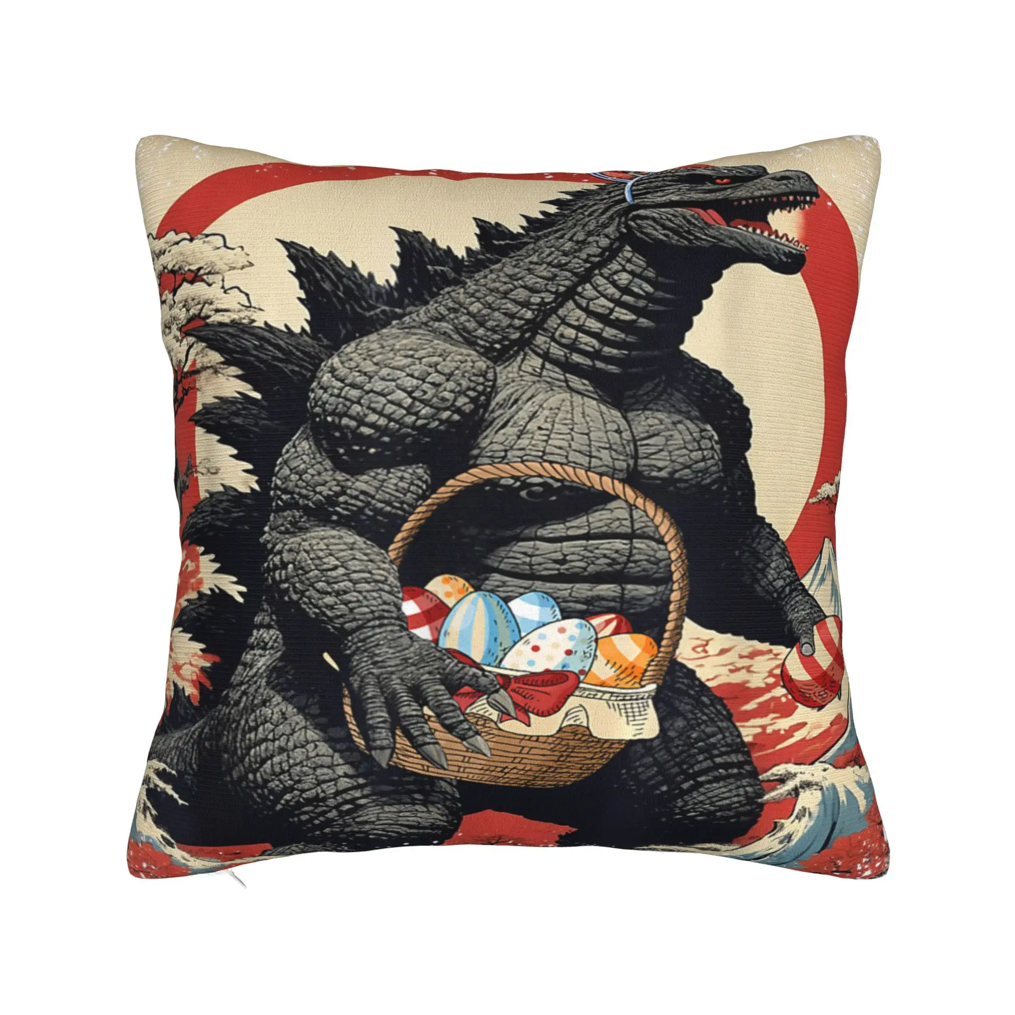 Kaiju Easter Monster Eggs Easter Day Pillowcases  Funny Pillow Case For Living Room Sofa Soft Pillow Cover