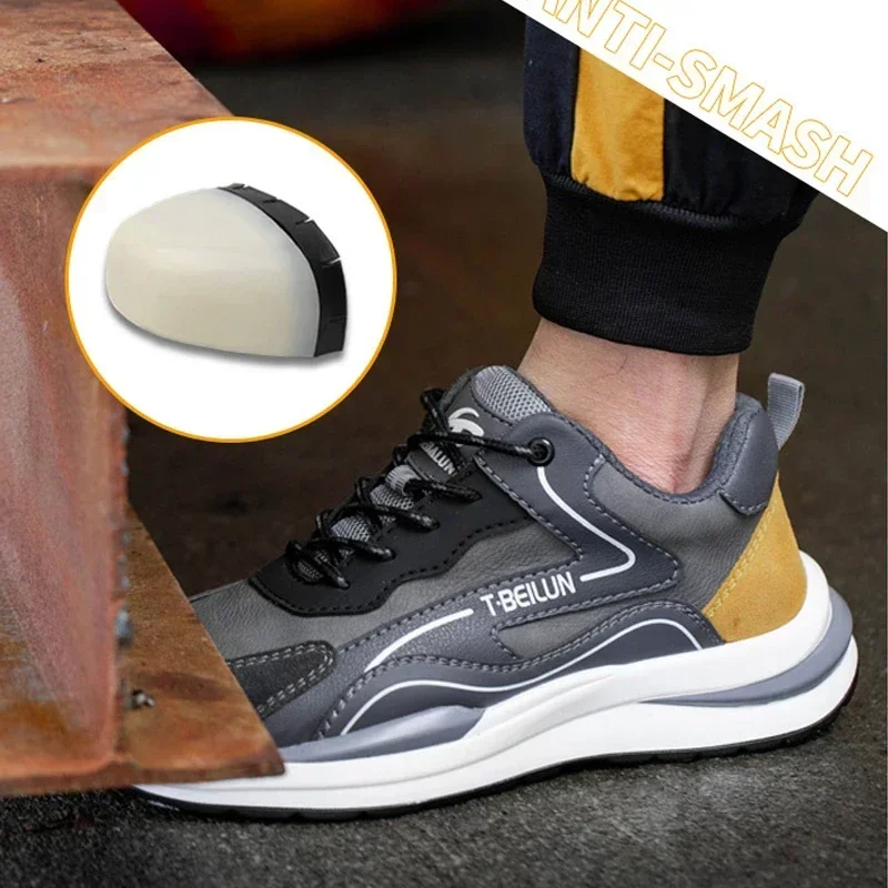 Fashion Men Safety Wrok Shoes Composite Toe Anti-smash Sneakers Industry Protective Boots Electrician Insulated Shoes Footwear