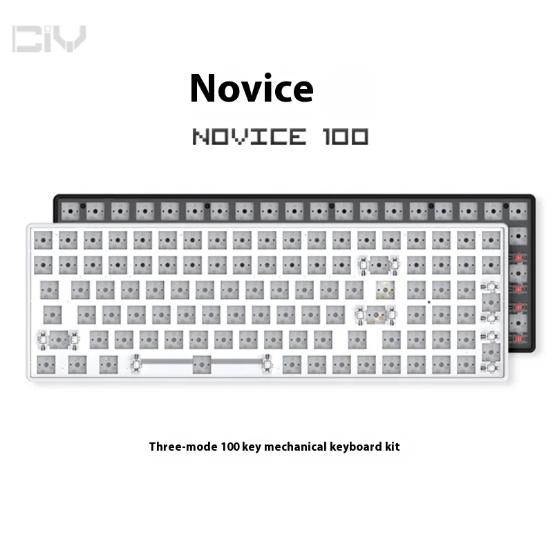 Teamwolf Novice Three Mode 100 Key Mechanical Keyboard Kit with Digital Area Hot Swap Mahjong Sound Mute Diy Keyboard with Axis