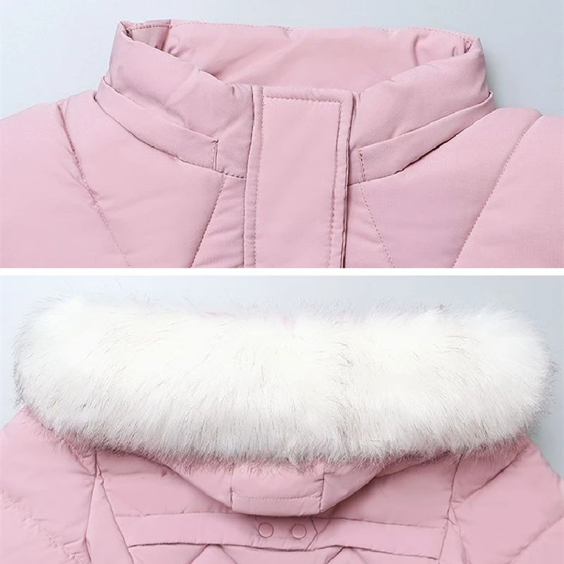 2023 New Winter Jacket Women Parka Big Fur Collar Hooded Thick Warm Long Female Coat Casual Outwear Down Cotton Jacket Parkas