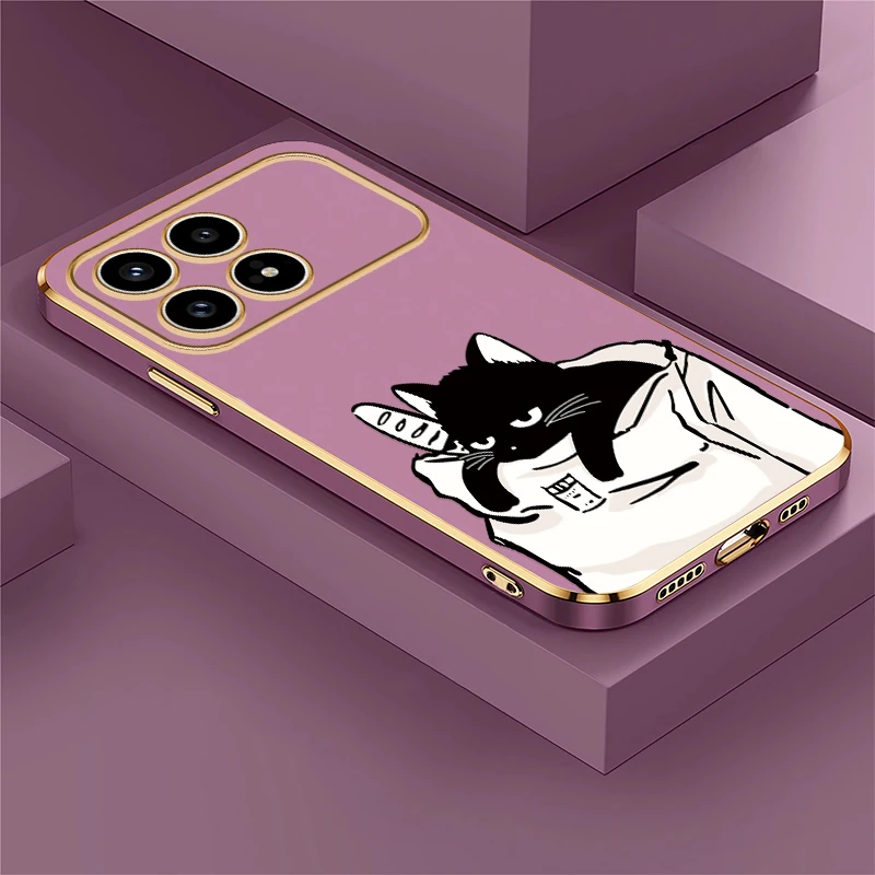 Redmi K90 Pro Max لطيف القطة السوداء نمط جراب هاتف ل Xiaomi Redmi K90 K 90 سيليكون لينة بولي يوريثان تصفيح غطاء مقاوم للصدمات