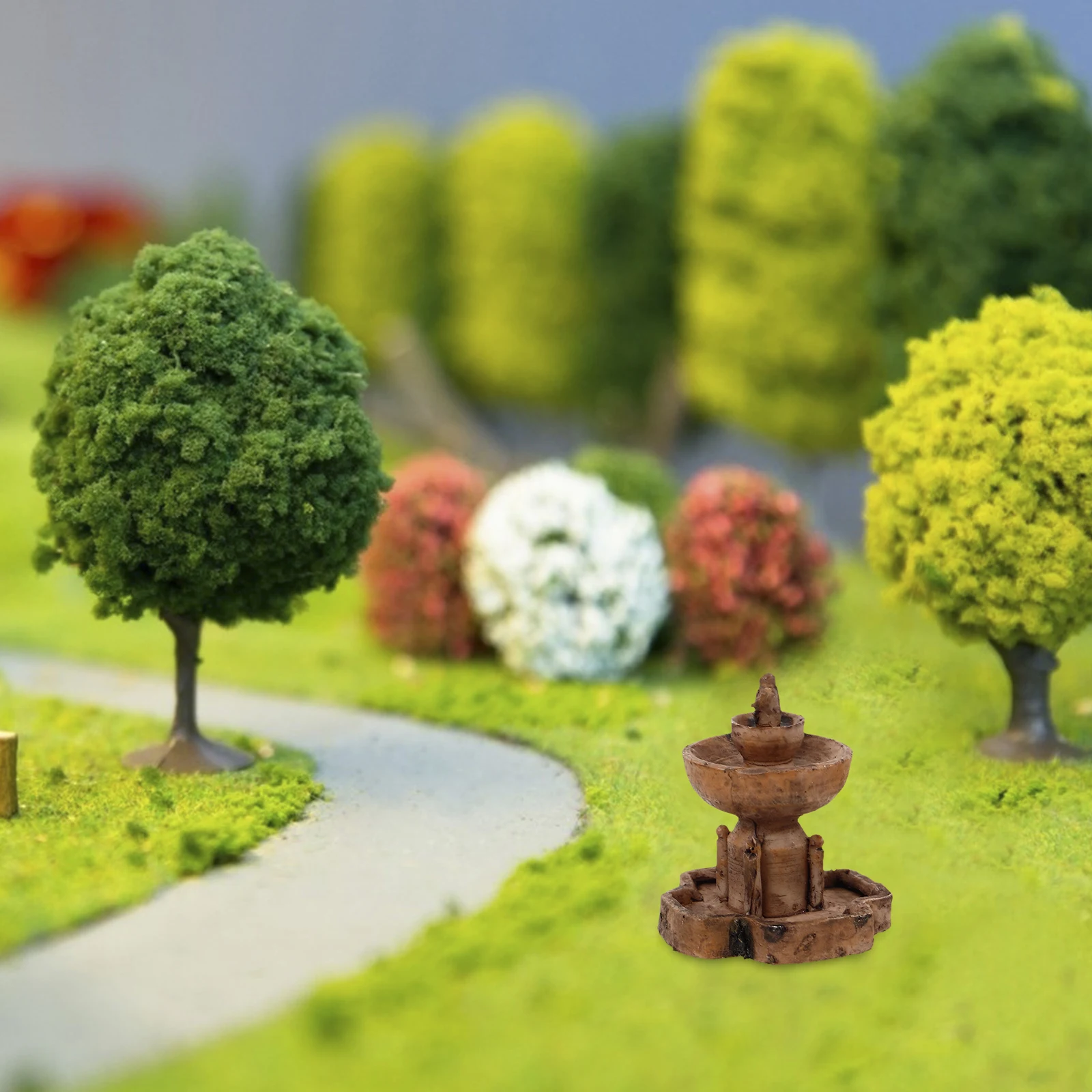 

3Pcs Mini Fountain Prop Resin Micro-Landscape Decor Decorative Fountain Ornament Garden Accessories