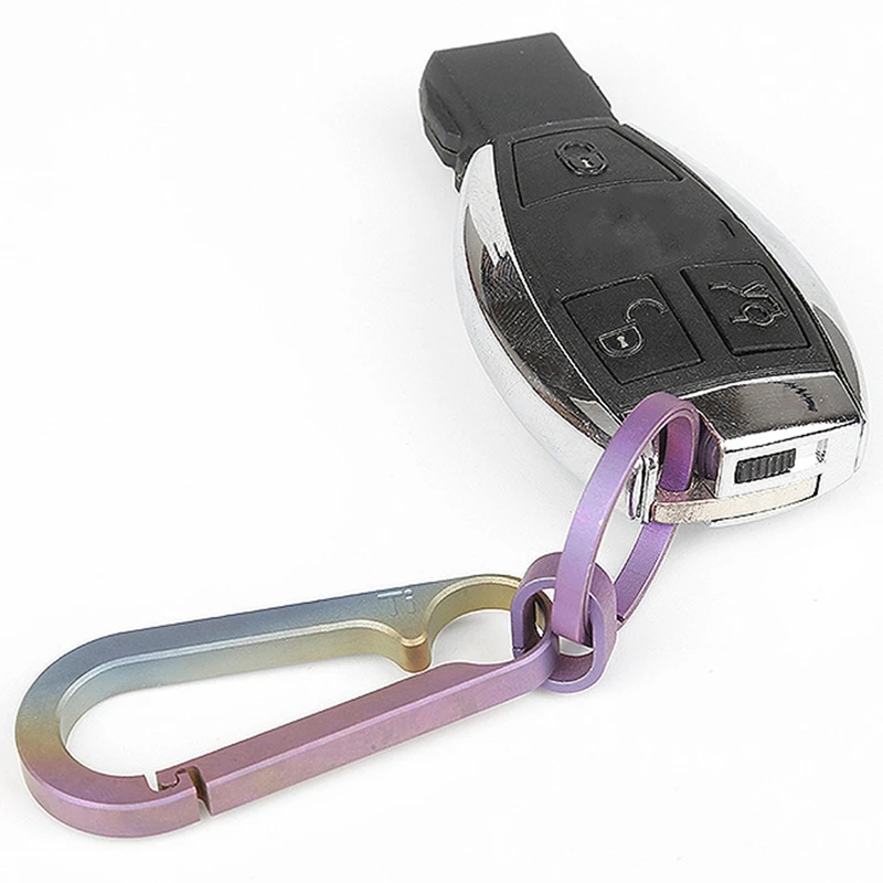 Hfes-超軽量航空チタン紛失防止カラビナ、キーホルダー、クリエイティブギフト、キーリング、26mm