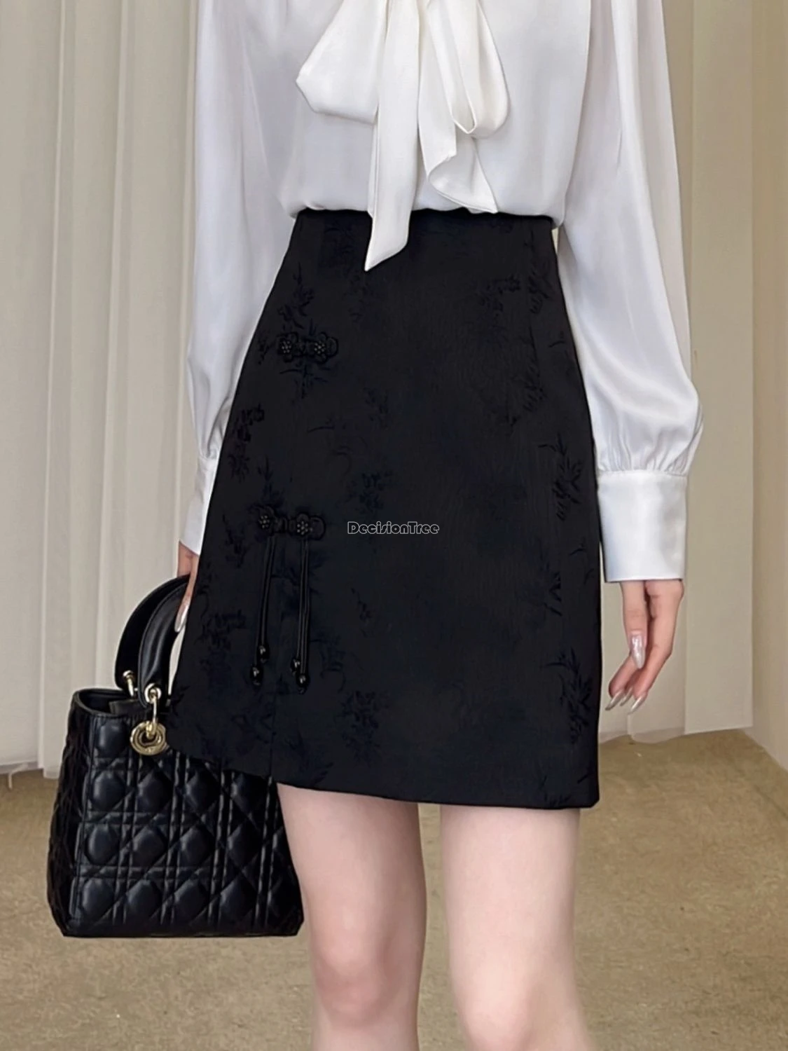 2024 new chinese tassel plate buckle short skirt female summer new high waist show thin national style a-line fashion skirt w641