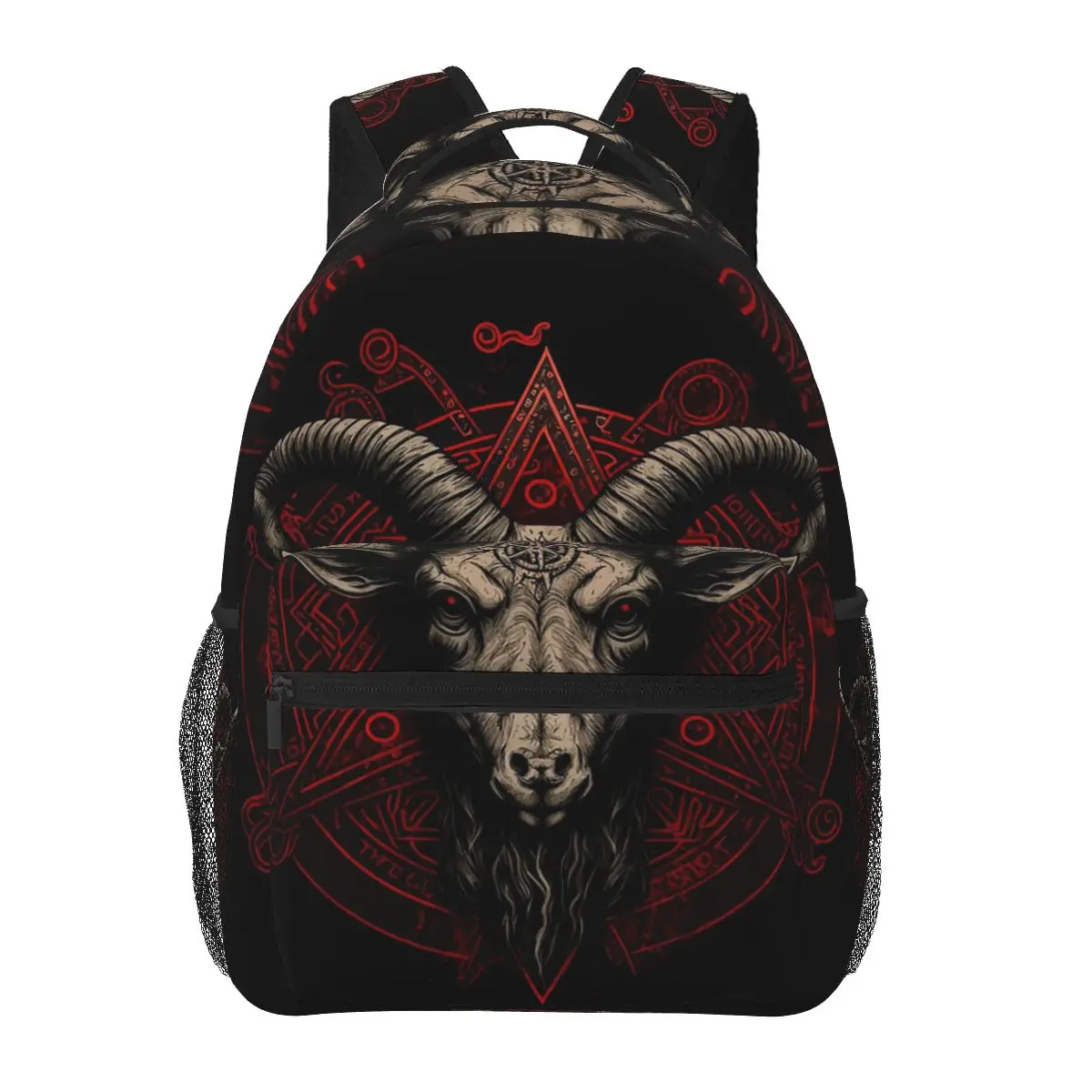 

Occult Satanic Baphomet Goat In Pentagram Backpacks Boys Girls Bookbag Children School Bags Cartoon Laptop Rucksack Shoulder Bag