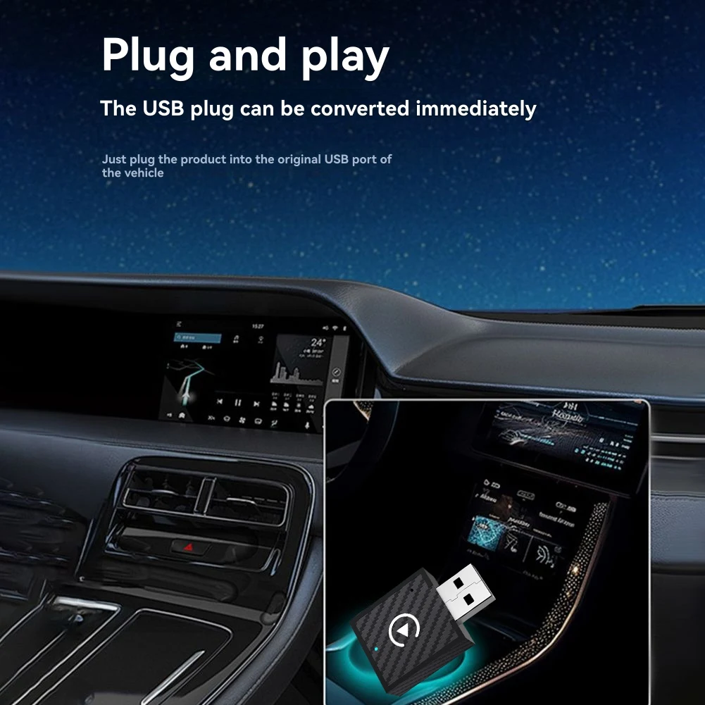 

ABVO-Беспроводной адаптер Carplay 2в1 USB-ключ Plug and Play Smart AI Box для Android Auto Carplay Беспроводно подключается