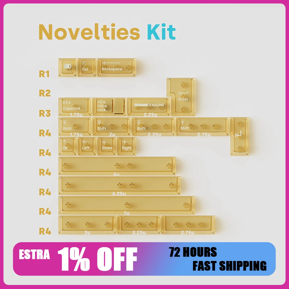 

DEADLINEstudio AirWave PC Keycaps Gradual Blue Transparency Keycap Original Factory Personalized Keyboard Keycaps Customized PC