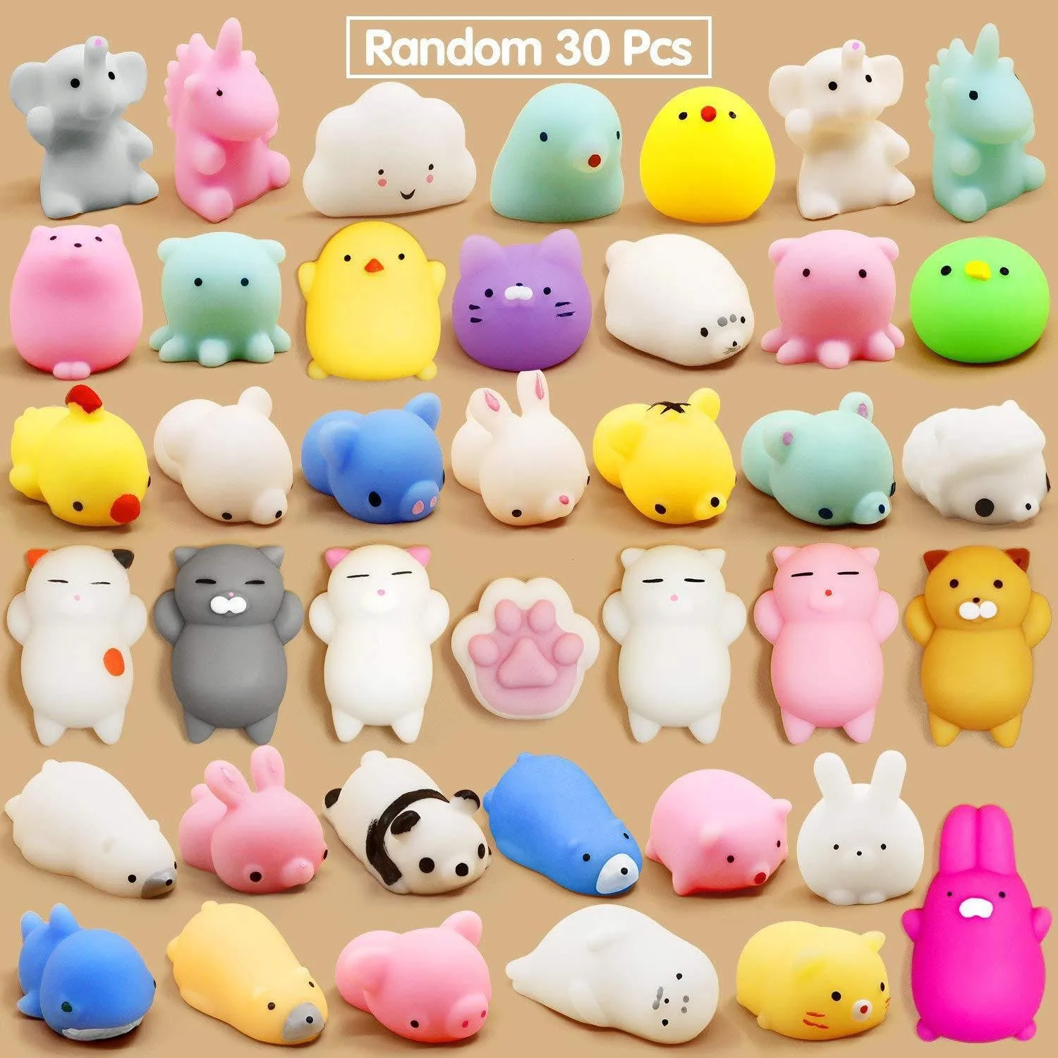 

30PCS Kids Party Gift Squishy Toys Cute Animal Antistress Ball Squeeze Mochi Abreact Soft Sticky Stress Relief Squishy Toys