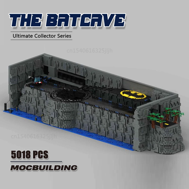 The Batcave Moc Building Blocks UCS The Batty Car Park Technology Bricks Batmobile Sets DIY Assembly Toys Xmas Gifts