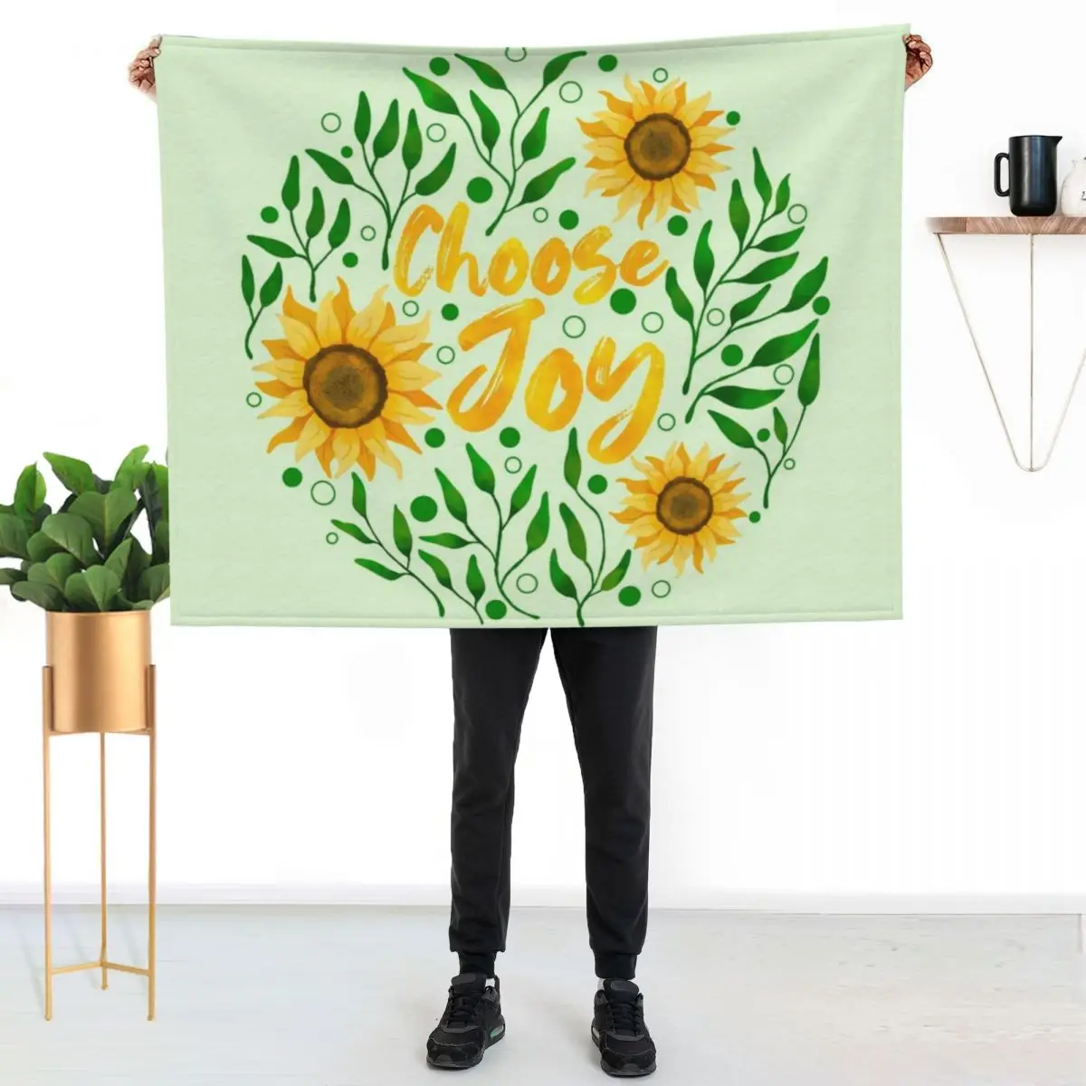 

Choose Joy Floral Throw Blanket All Season Lightweight Soft Blanket for Bed
