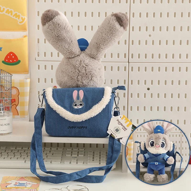 Potdemiel Cartoon Zootopia Judy Hopps Nick Wide Kawaii Messenger Bag Plush Doll Crossbody Bag Cute Children'S Holiday Xmas Gift