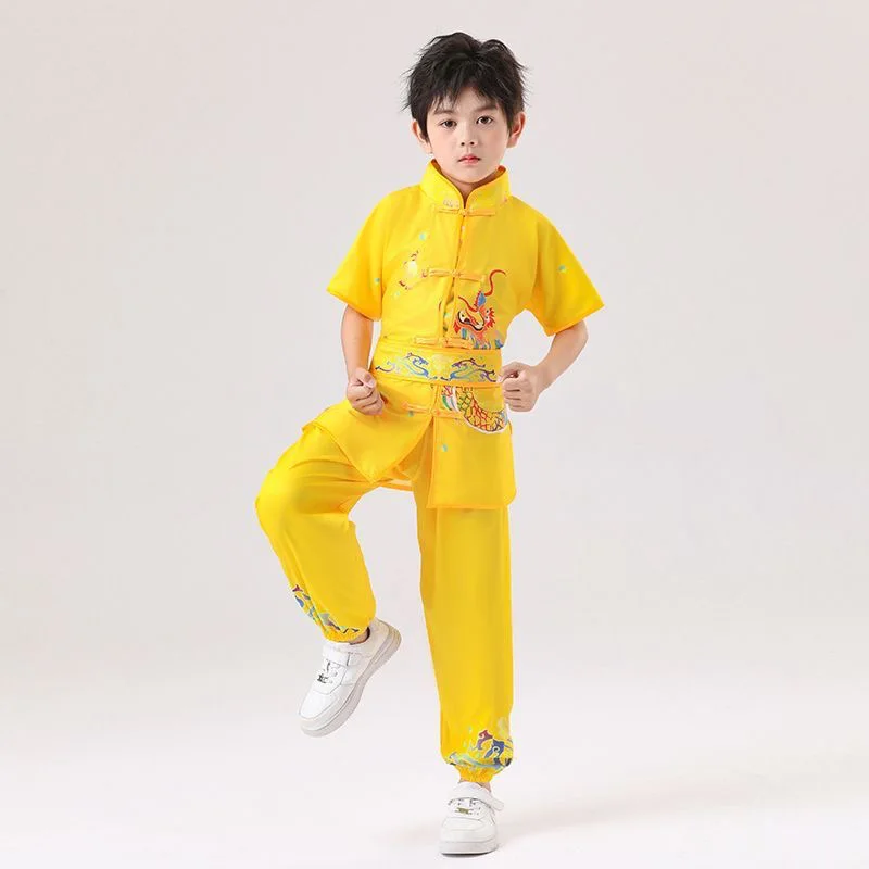 Dziecięcy strój do wushu dla chłopca, kostium do występów Tai Chi, dziecięca odzież do tańca scenicznego, dziecięcy strój do kung fu, dziecięcy uniform do sztuk walki dla dzieci.