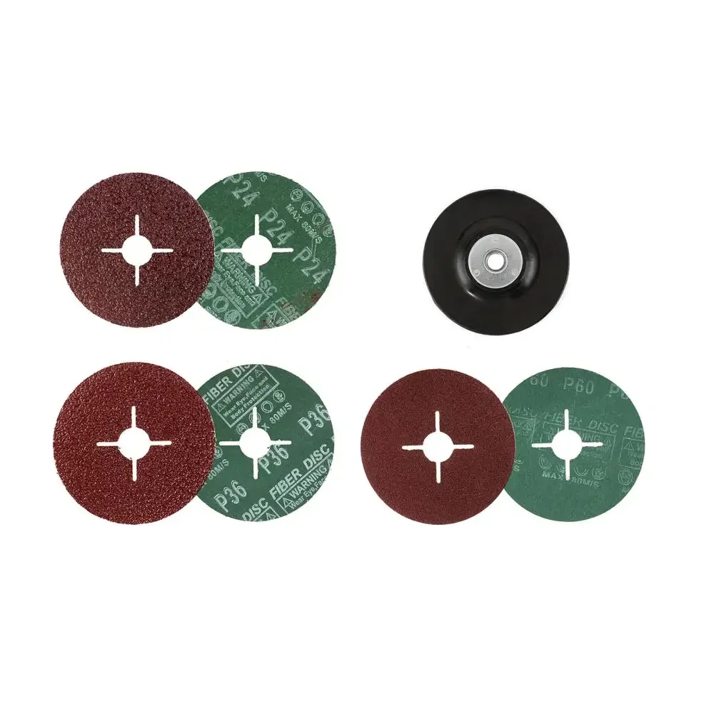 115mm Angle Grinder Pad 24#36#60# Grit Sandpaper Sheet Sanding Disc Rubber Backing for Angle Grinder Abrasive Grinding Disc