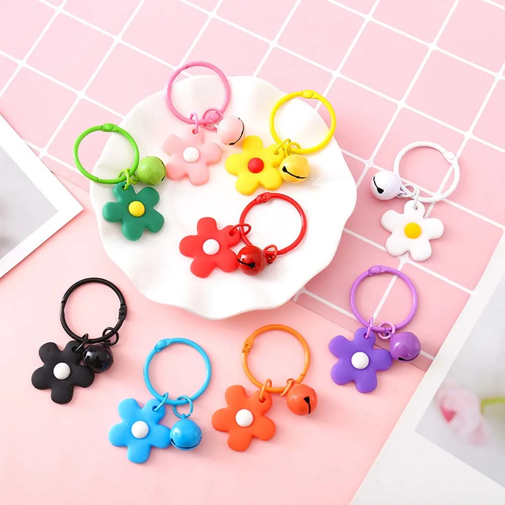 Girls Wild Bell Women Korean Key Ring Flower Keychain Bag Pendant Fashion Jewelry