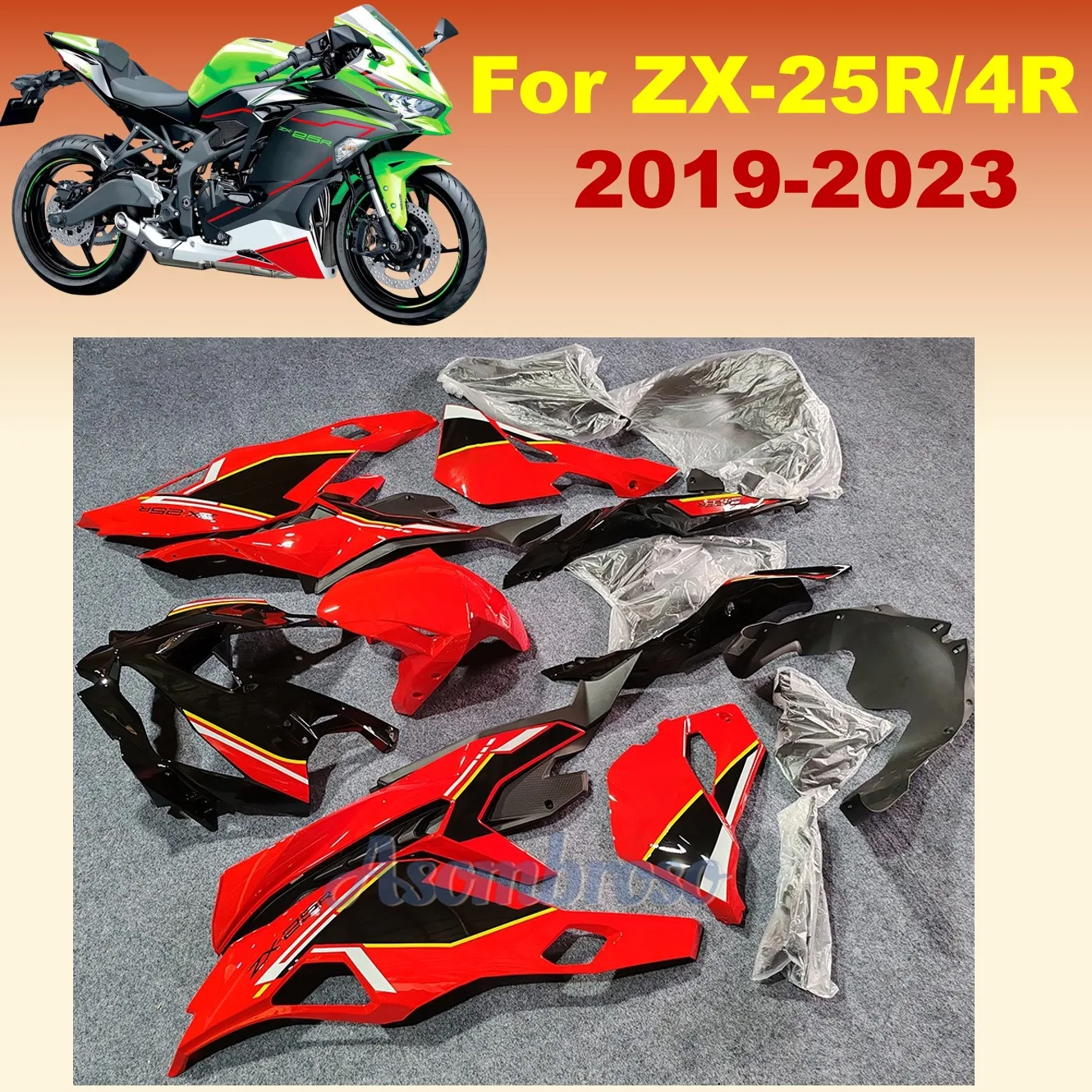 Motorcycle Fairings Kits Fit for Ninja ZX-4R 2019 2020 2021 2022 2023 ZX-25R zx4r 19 20 21 22 23 ZX 25R Bodywork fairing kit